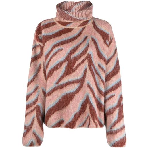 Forte Forte maglione a collo alto zebrato - rosa