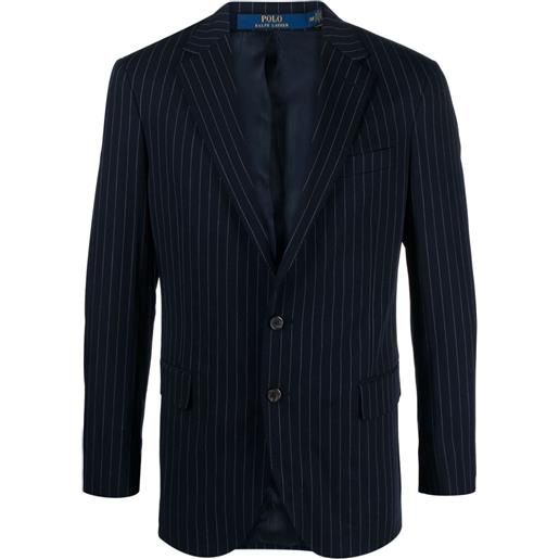 Polo Ralph Lauren blazer gessato con applicazione - blu