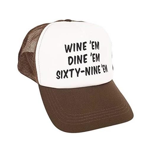 MyPartyShirt sea bass wine 'em dine 'em sixty-nine 'em trucker hat