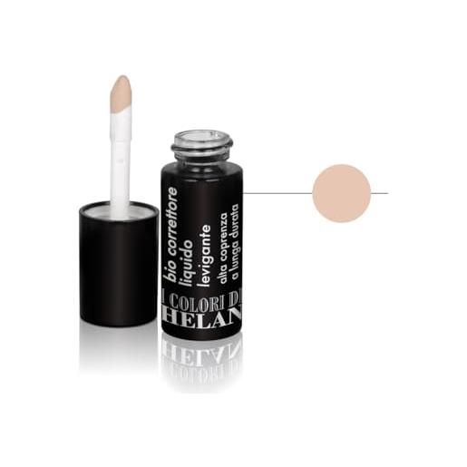 Helan i colori di Helan - bio correttore occhiaie e viso liquido light effetto fondotinta coprente professionale, make up con vitamina e burro di karitè olio di jojoba, trucchi makeup lunga durata 9ml