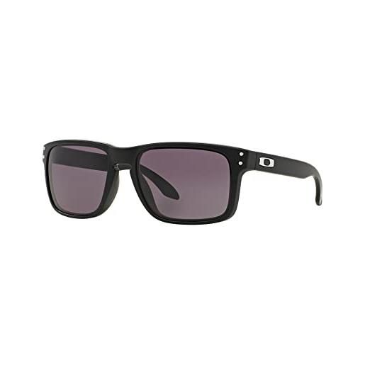 Oakley - occhiali da sole holbrook rettangolari, uomo, matte black/warm grey (s3)