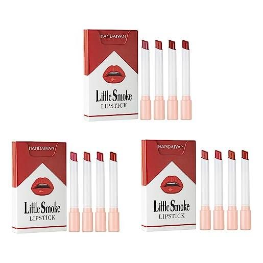 Ditanpu 1 set di rossetto opaco per sigaretta set 4 colori, rossetto impermeabile a lunga durata che non sbiadisce, set di trucchi per regali per le donne a (1+2+3)