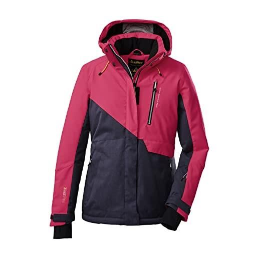 Killtec (kilah) women's giacca da sci/giacca funzionale con cappuccio staccabile con zip e paraneve ksw 15 wmn ski jckt, rosa fluo, 44, 38613-000