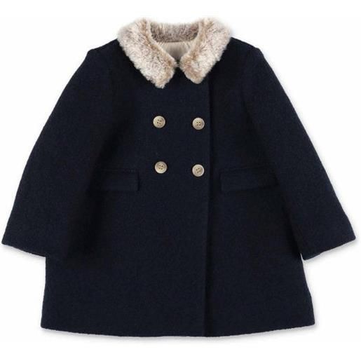 Bonpoint cappotto blu in lana per neonata