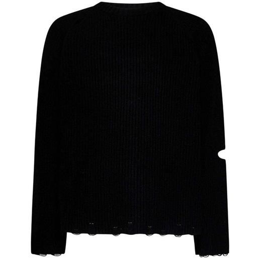 A Paper Kid maglione girocollo nero in lana