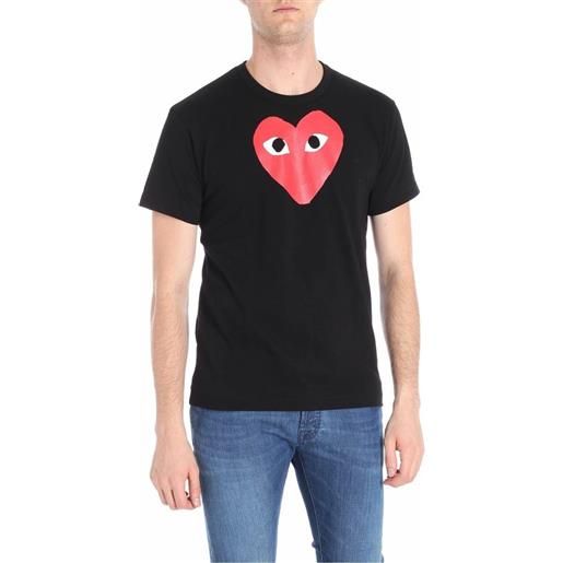 Comme Des Garcons black red heart t-shirt