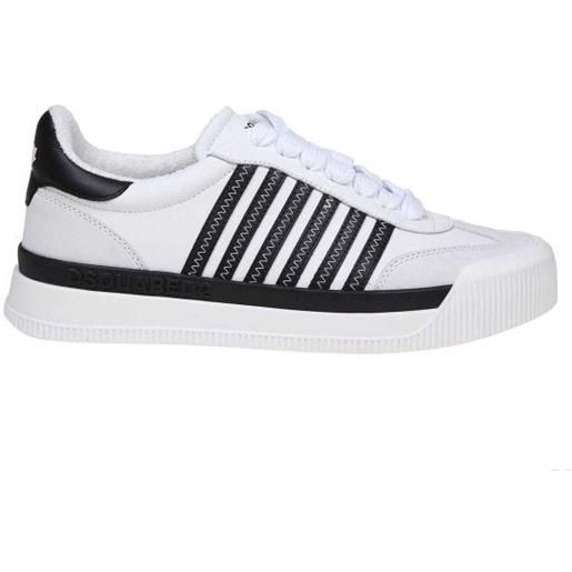 Dsquared2 sneakers new jersey in pelle bianco/nero