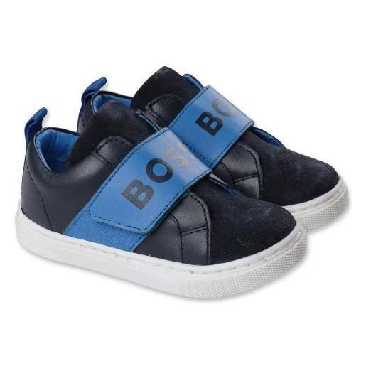Hugo Boss sneaker da ragazzo in pelle blu navy