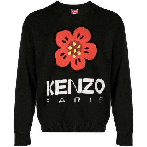 Kenzo maglione in lana a fiori boke