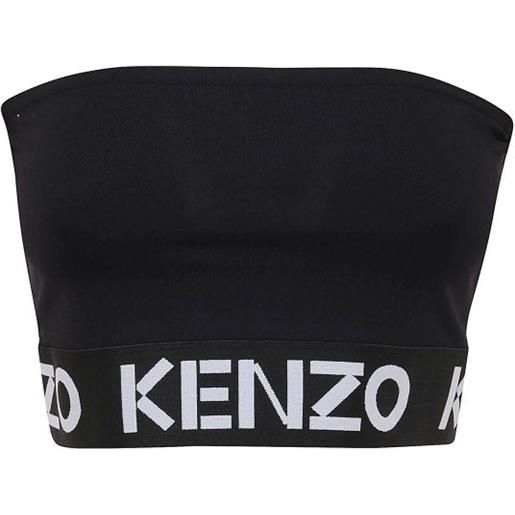 Kenzo top corto nero con logo