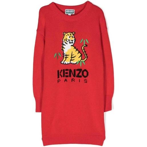 Kenzo abito Kenzo in maglia di misto cotone rosso