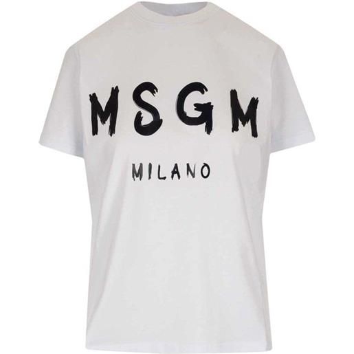 M.s.g.m. t-shirt logo bianca e nera