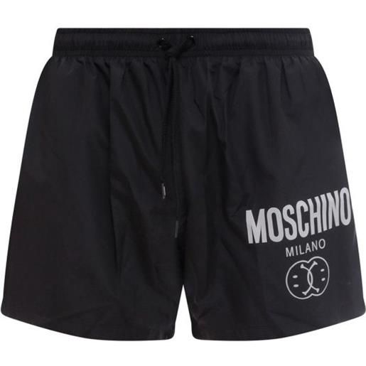 Moschino boxer mare in nylon con stampa logo