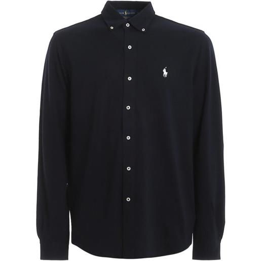 Polo Ralph Lauren camicia slim fit navy con logo