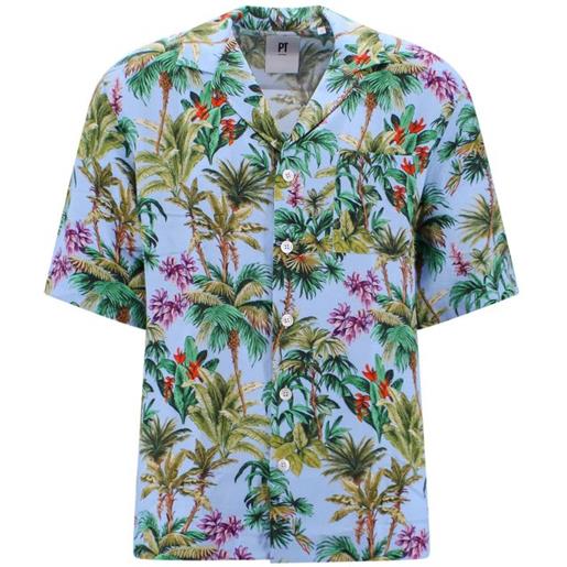 Pt Torino camicia con stampa hawaii