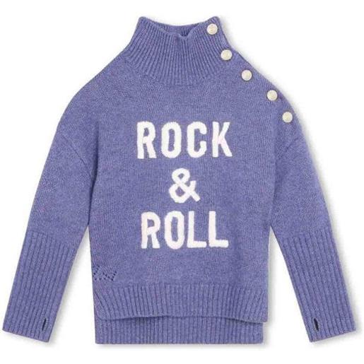 Zadig&voltaire maglione per bambina crema in misto lana