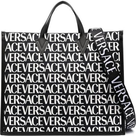 Versace borsa tote con stampa logo