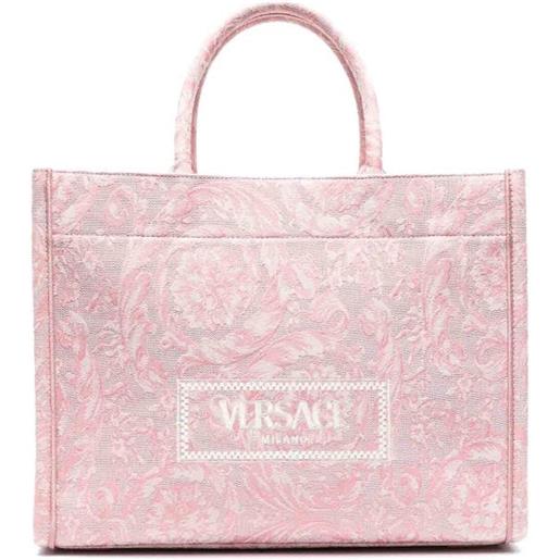 Versace borsa grande con ricamo jacquard