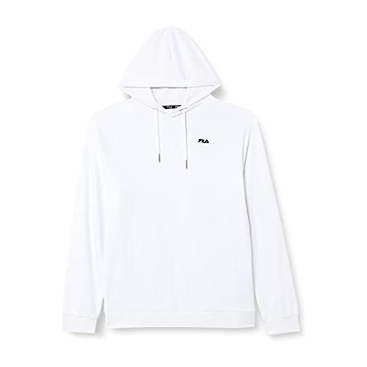 Fila braives raglan felpa con cappuccio, bianco brillante, xs uomo