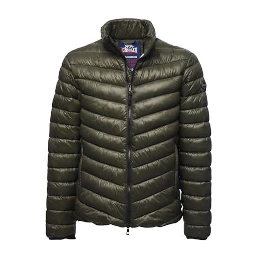 Lonsdale piumino uomo invernale giacca 100 grammi imbottito nylon caldo (l, blu)