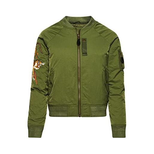 Superdry vintage military suikajan giacca, verde oliva cachi, 42 donna