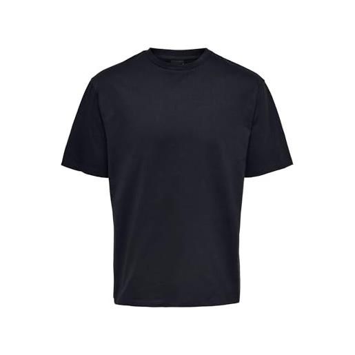 Only & Sons onsfred rlx ss tee noos t-shirt, blu marino scuro, s uomo