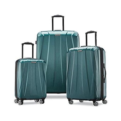 Samsonite centric 2 bagagli espandibili con ruote girevoli, centric 2 bagagli espandibili con ruote girevoli, verde smeraldo, 3-piece set (20/24/28), centric 2 bagagli espandibili con filatori rigidi