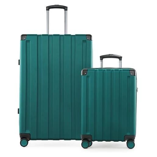 Hauptstadtkoffer q-damm - trolley rigido tsa, 4 ruote, verde acqua , koffer-set (s+l), set di valigie