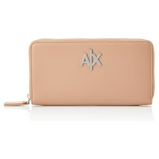 Armani Exchange melrose conentinal zip around wallet, portafoglio bi-fold da donna, dark sunrise, einheitsgröße