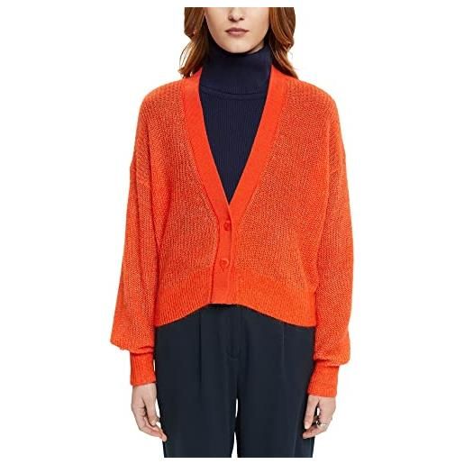 ESPRIT 013eo1i301 maglione cardigan, arancione rosso, l donna