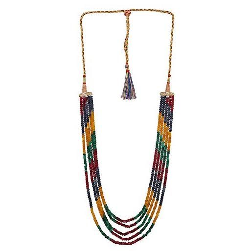 Ratnavali Jewels collana di moda donna con perle di quarzo multicolore