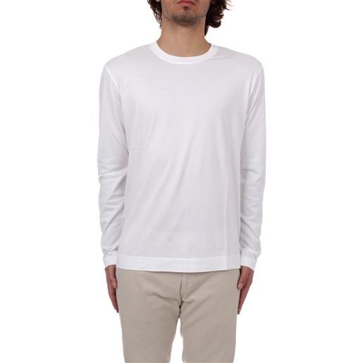 Fedeli Cashmere t-shirt manica lunga uomo bianco