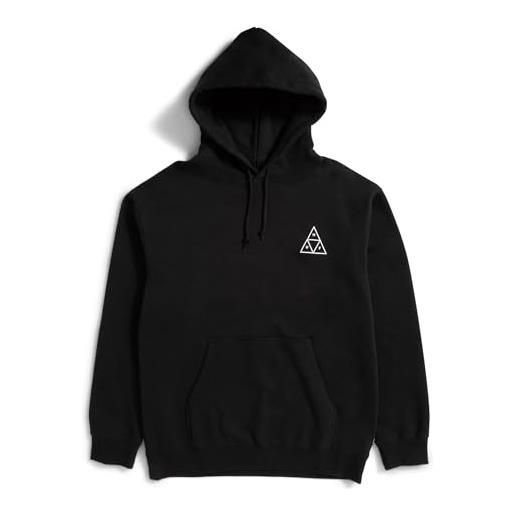 HUF set triple triangle pullover hoodie - confortevole felpa misto cotone, nero, xx-large