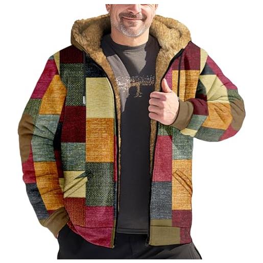 Generico giacca da uomo in velluto spesso con cappuccio tinta unita semplice plus in autunno e inverno ragazza invernale (grey, l)