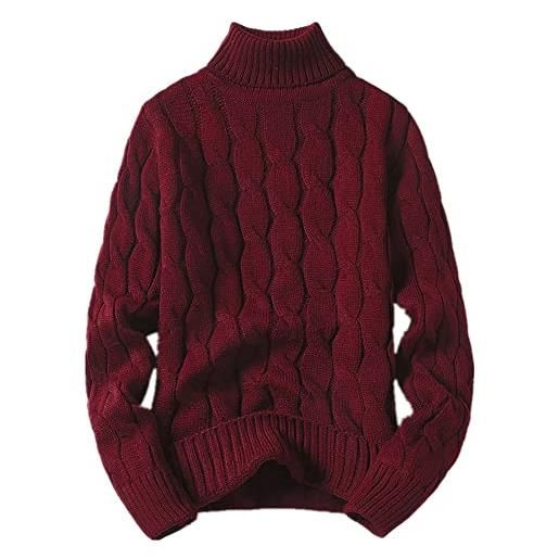N\P maglione invernale da uomo in maglia, porpora, xl