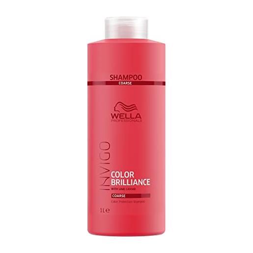 Wella professionals invigo color brilliance shampoo per capelli grossi e spessi, shampoo per capelli colorati, 1000 ml