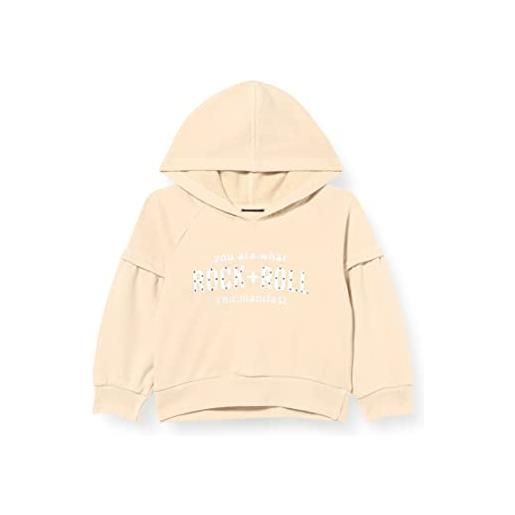 IKKS sweat beige manches bouffantes message rock xu15032.71 felpa con cappuccio, grano, 4 anni bambino