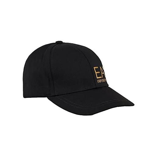 Emporio Armani ea7 train core cotton baseball cap - black/gold-s