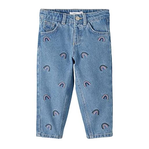 NAME IT nmfbella mom jeans 1250-te noos, medium blue denim, 104 ragazze