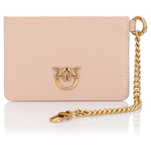 Pinko cardholder chain vitello seta, accessori da viaggio-portafogli donna, n17q_pink antique gold, 12