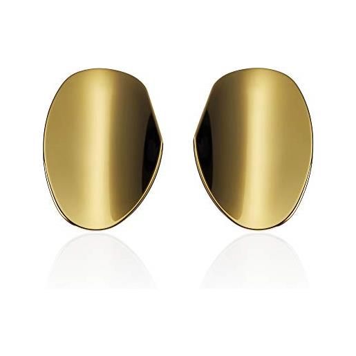 Namana orecchini donna effetto specchio, grandi orecchini placcati oro da donna in acciaio inossidabile lucido a specchio, orecchini oro originali per donna e ragazza con confezione regalo