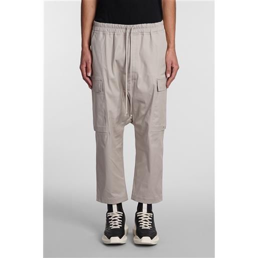 Rick Owens pantalone cargo cropped in cotone beige