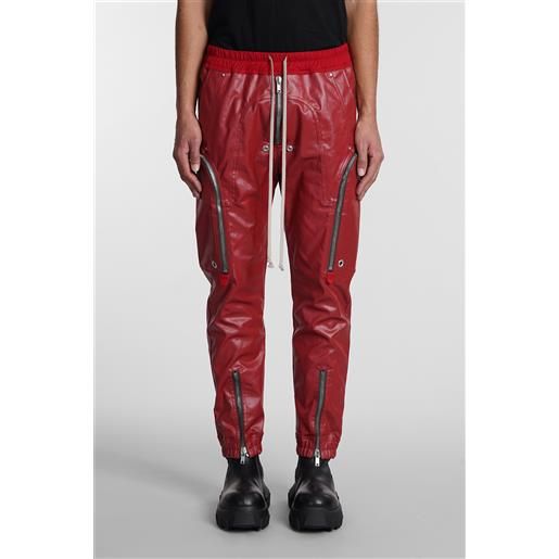 Rick Owens pantalone bauhaus cargo in cotone rosso