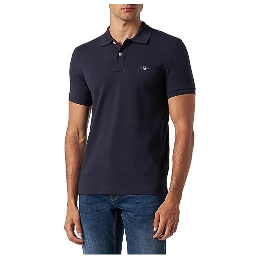 GANT slim shield ss pique polo, polo uomo, nero ( black ), xl