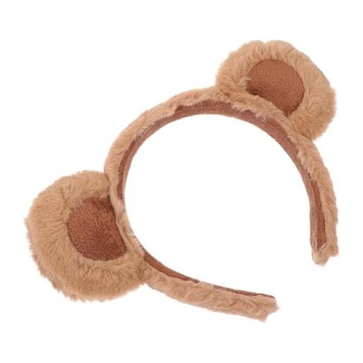 FRCOLOR dell'orecchio dell'orso per a sfera morbida fasce da donna porta la treccia costume orso cappello con orecchie di coniglio mancare tessuto elasticità