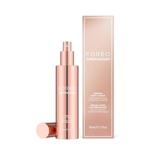 Foreo supercharged 100 ml, conduttivo e tonificante, anticellulite, crema antirughe donna, 8 tipi di acido ialuronico, dermatologicamente testato, per ogni tipo di pelle