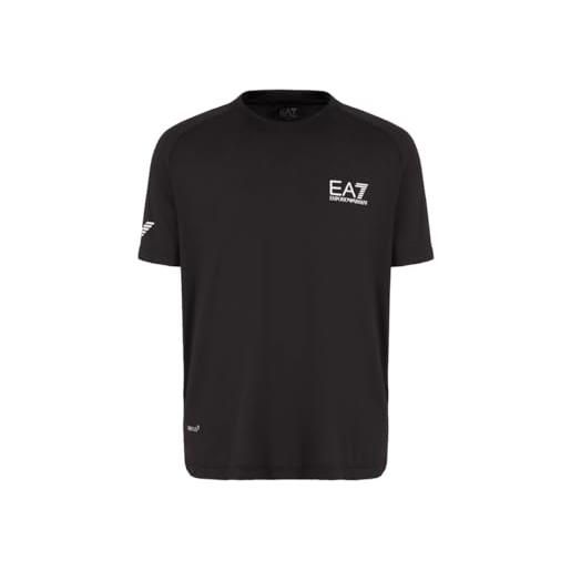Emporio Armani ea7 t-shirt da uomo tennis pro in tessuto tecnico ventus7-8npt22 (xl, navy blue)