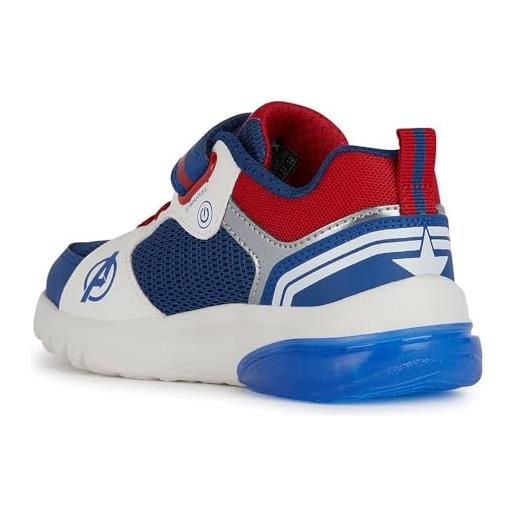 Geox j ciberdron boy b, scarpe da ginnastica, blu rosso, 24 eu