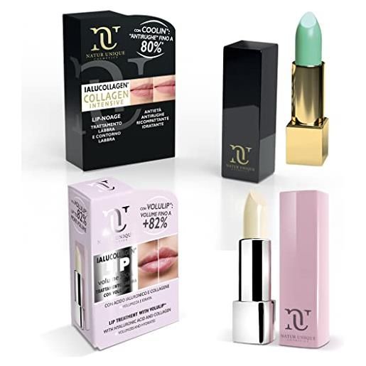 Natur unique - offerta pacchetto trattamento labbra - lip volume xxxl + ialucollagen collagen intensive lip no-age
