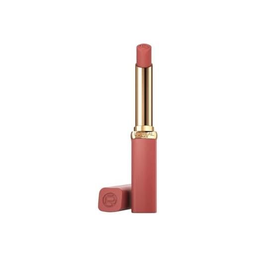 L'Oréal Paris rossetto matte, color riche colors of worth, effetto volumizzante e idratante, 600 le nude audacious, 1,8 g